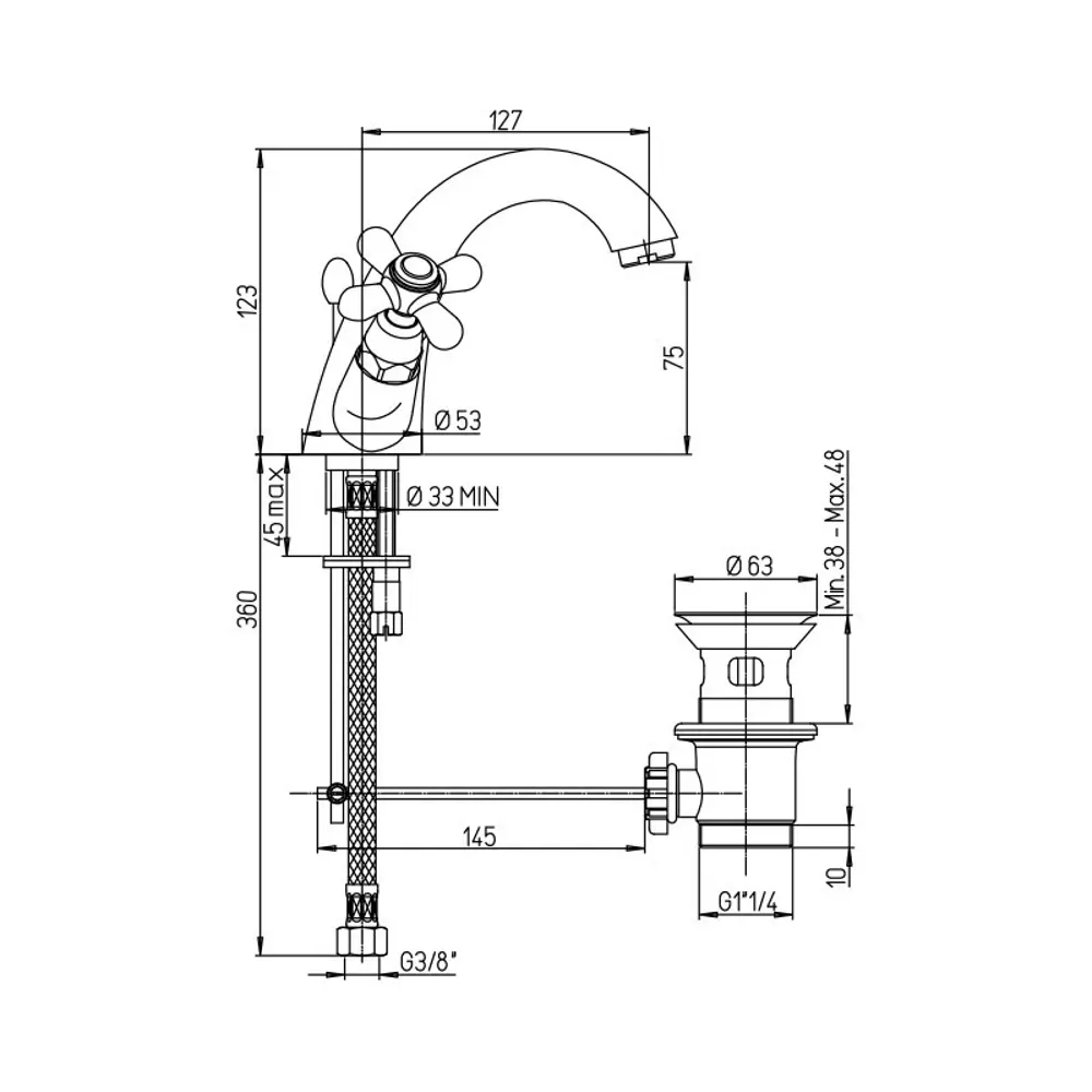 Фото 3 Смеситель для раковины Paini Liberty 17CR243KM двухвентильный цвет хром Фото 3 Смеситель для раковины Paini Liberty 17CR243KM двухвентильный цвет хром