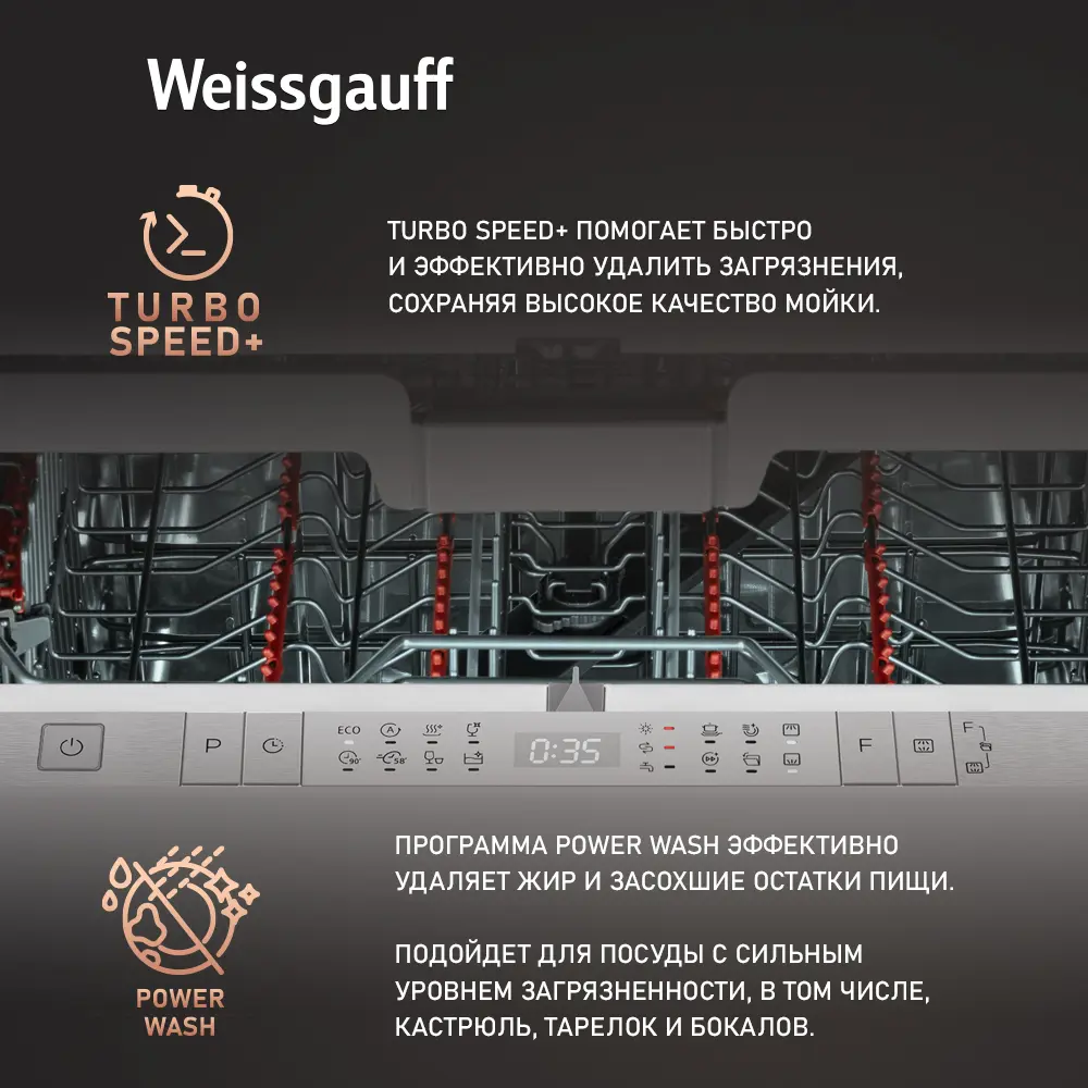 Фото 6 Встраиваемая посудомоечная машина Weissgauff BDW 6190 Touch DC Inverter Timer Floor 59.8 см 8 программ цвет серый / серебристый Фото 6 Встраиваемая посудомоечная машина Weissgauff BDW 6190 Touch DC Inverter Timer Floor 59.8 см 8 программ цвет серый / серебристый