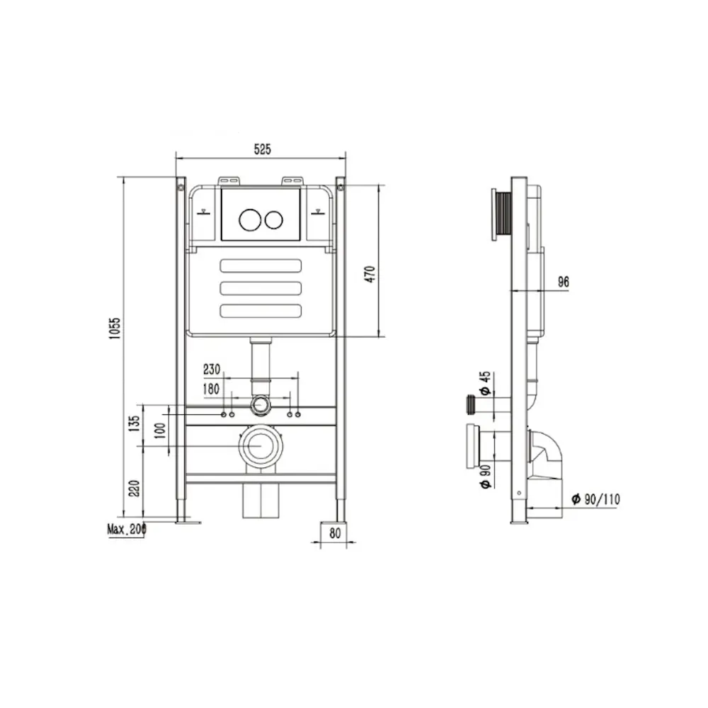 Фото 8 Комплект Teymi F13462 5 в 1 инсталляция с унитазом унитаз подвесной безободковый Hanna Pro кнопка нержавеющая сталь Фото 8 Комплект Teymi F13462 5 в 1 инсталляция с унитазом унитаз подвесной безободковый Hanna Pro кнопка нержавеющая сталь