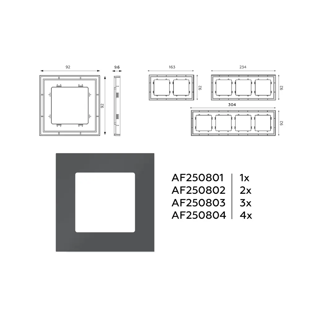 Фото 3 Рамка для розеток и выключателей Ambrella volt Alfa Qubi AF250803 3 поста цвет графит Фото 3 Рамка для розеток и выключателей Ambrella volt Alfa Qubi AF250803 3 поста цвет графит