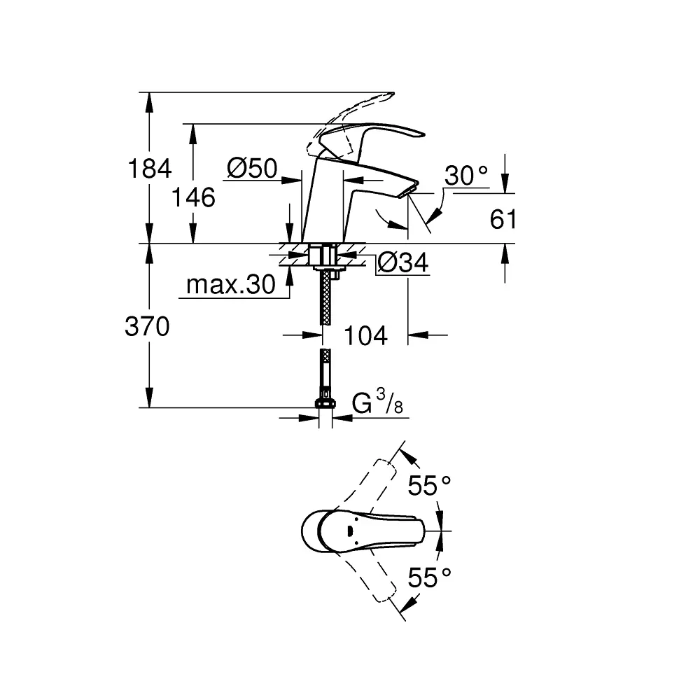 Фото 2 Смеситель для раковины Grohe Eurosmart New 32467002 Фото 2 Смеситель для раковины Grohe Eurosmart New 32467002