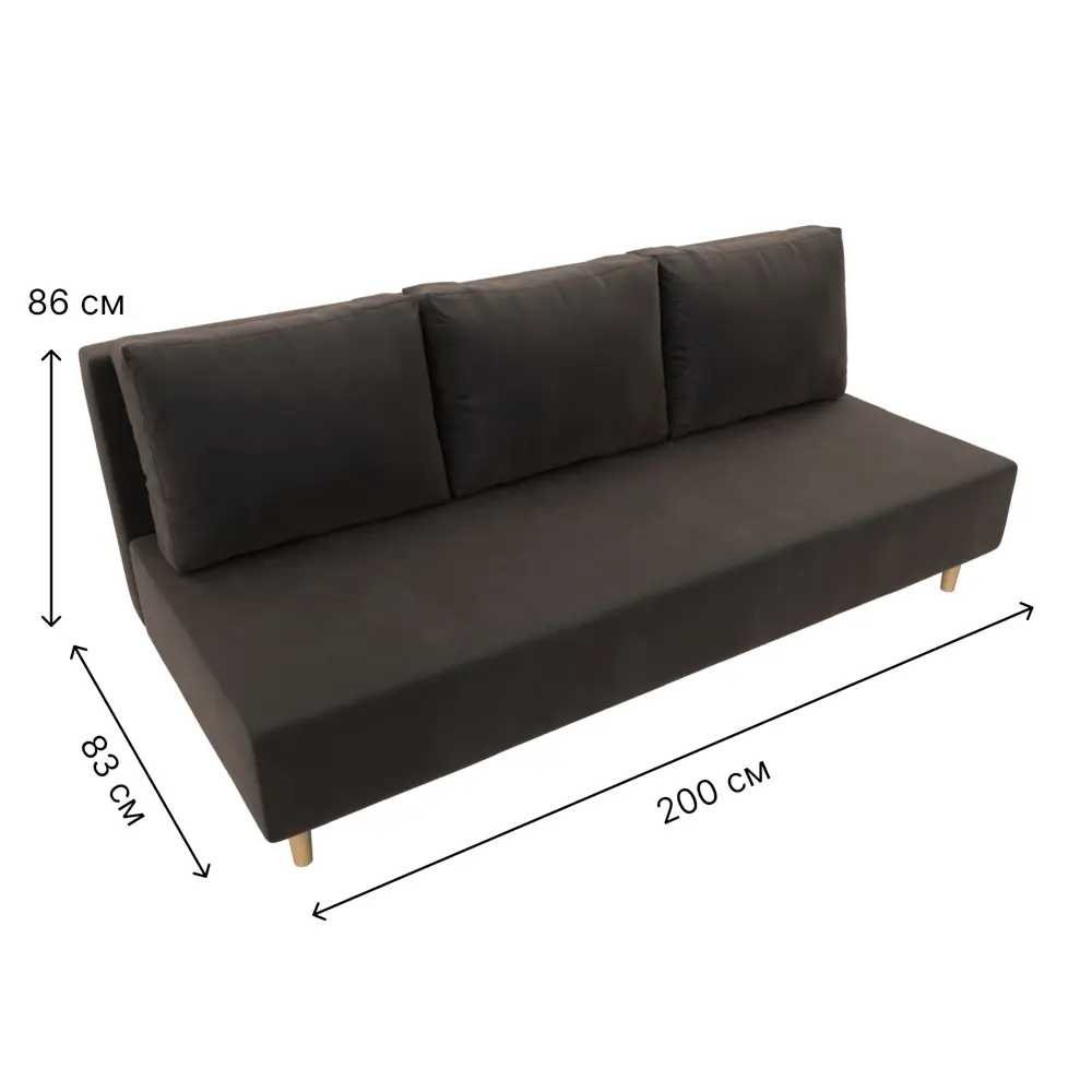 Фото 9 Диван прямой Лига-033 Лига диванов 121092 200x86x83 см велюр цвет коричневый