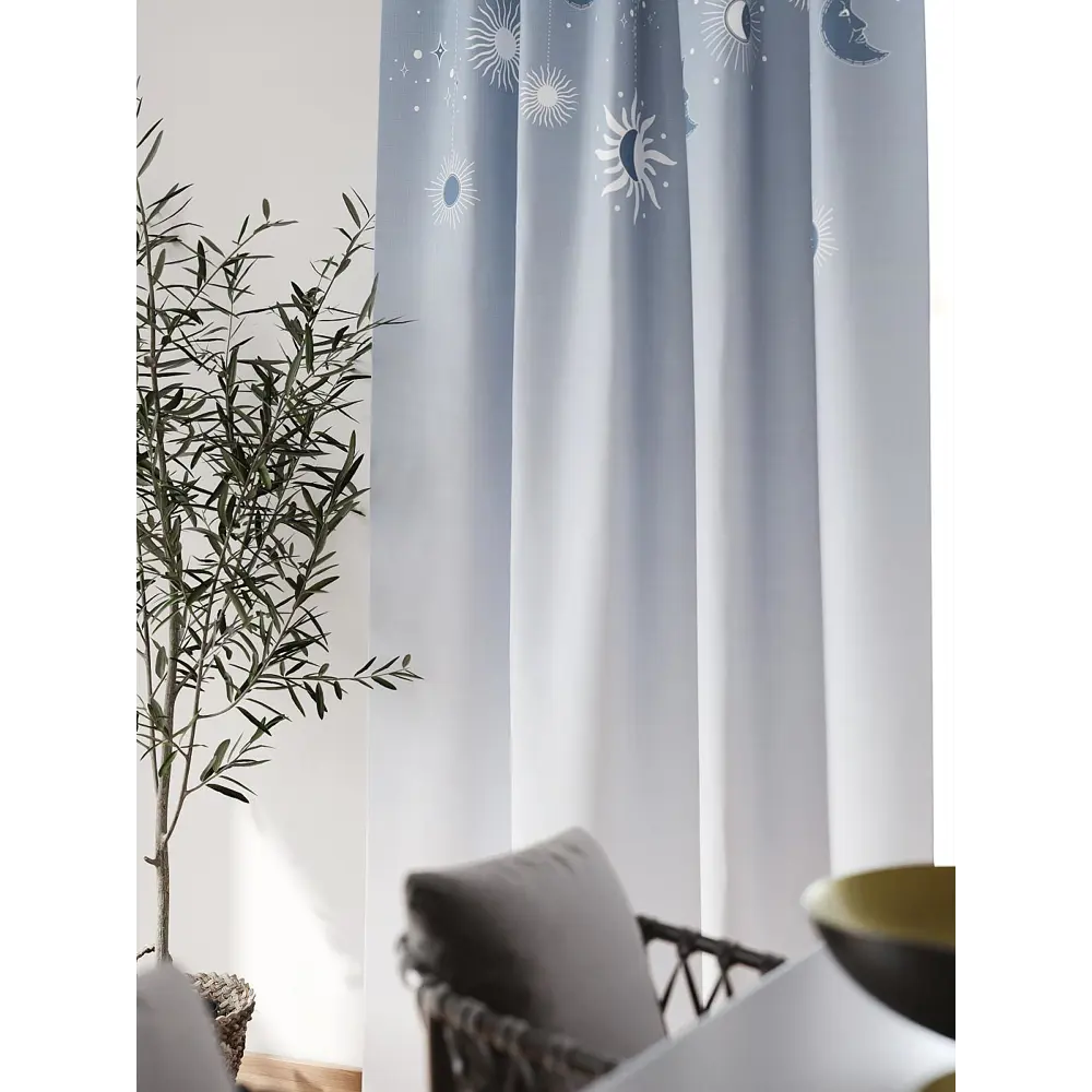 Фото 3 Штора блэкаут на шторной ленте Comfy Way Флонтос - 120 CW594120-260, 260x150 см, цвет голубой Фото 3 Штора блэкаут на шторной ленте Comfy Way Флонтос - 120 CW594120-260, 260x150 см, цвет голубой