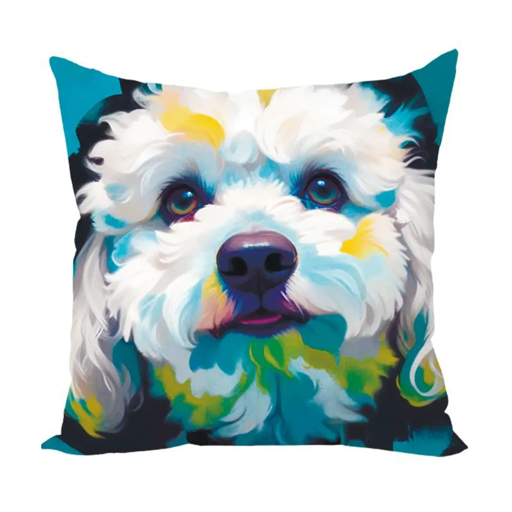 Фото Подушка декоративная Zaberite Бело-голубая болонка 3902, 40x40 см Фото Подушка декоративная Zaberite Бело-голубая болонка 3902, 40x40 см