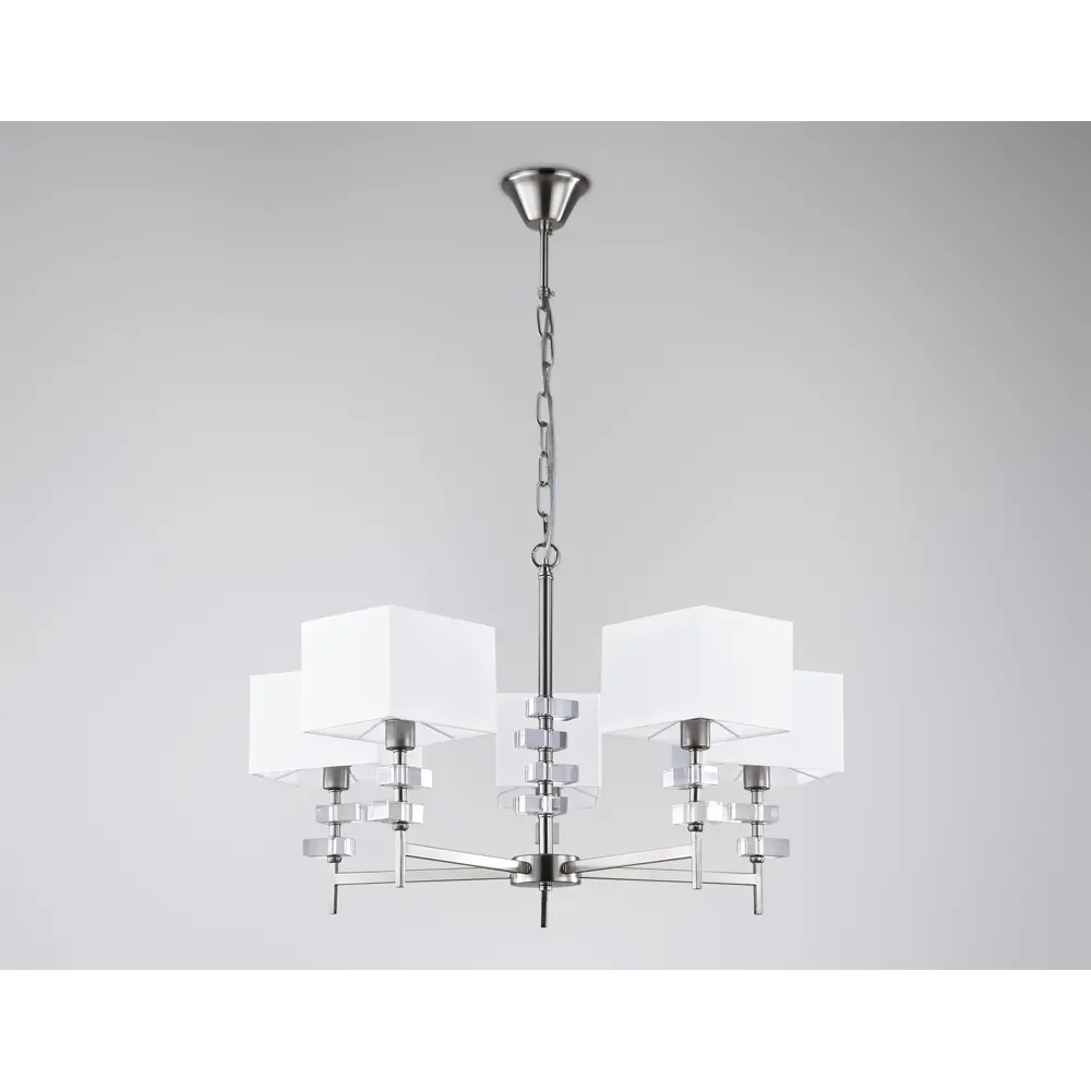 Фото 4 Люстра подвесная Ambrella light High light Lh71321 5 ламп 20 м² цвет белый, никель Фото 4 Люстра подвесная Ambrella light High light Lh71321 5 ламп 20 м² цвет белый, никель
