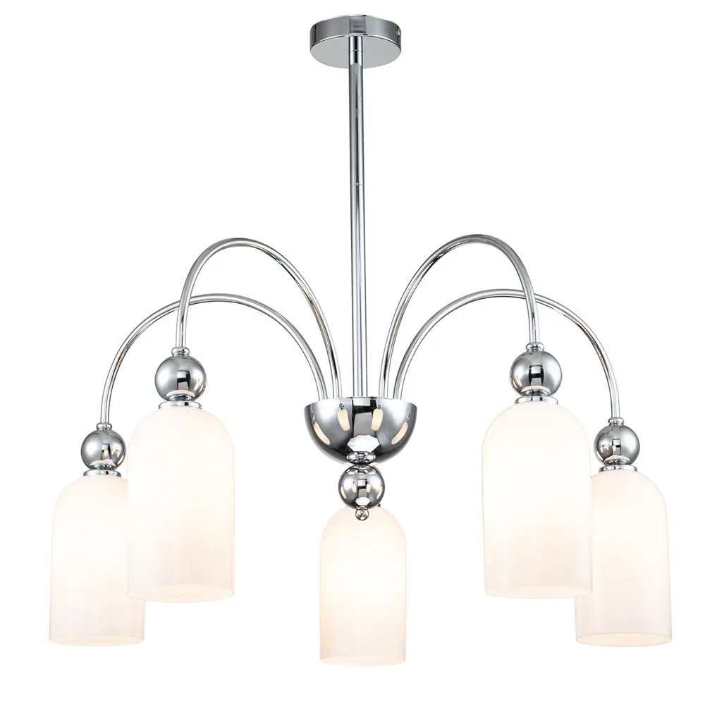 Фото Люстра на штанге Escada Ode Esc_686_5pl_chrome 5 ламп 18 м² цвет белый Фото Люстра на штанге Escada Ode Esc_686_5pl_chrome 5 ламп 18 м² цвет белый