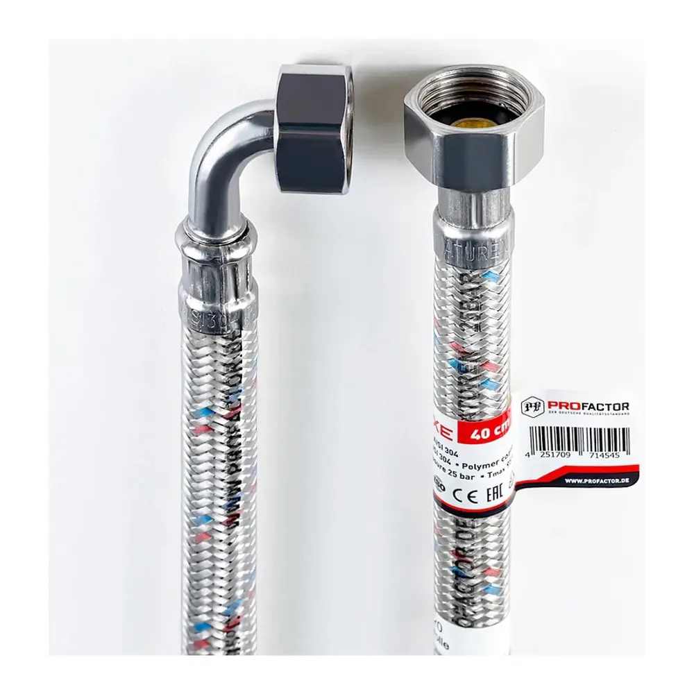 Фото 3 Шланг для стиральной машины наливной Profactor Luxe 1/2" ВР 0.5 м Фото 3 Шланг для стиральной машины наливной Profactor Luxe 1/2" ВР 0.5 м