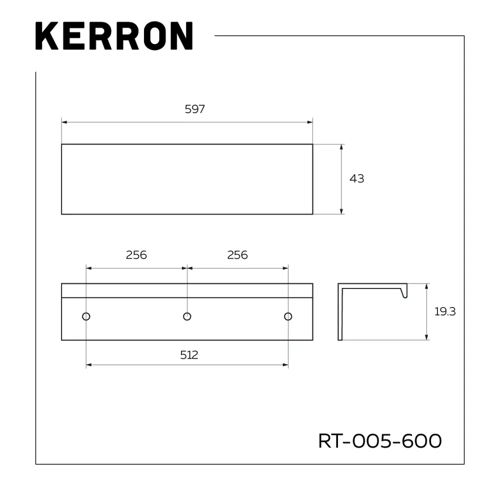 Фото 2 Мебельная ручка-профиль Kerron RT-005-600 хром 600 мм 2 шт. Фото 2 Мебельная ручка-профиль Kerron RT-005-600 хром 600 мм 2 шт.