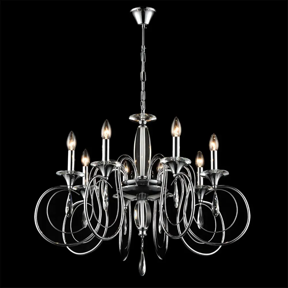 Фото 4 Люстра подвесная Lumion Classi 8032/8 8 ламп 16 м² цвет хром Фото 4 Люстра подвесная Lumion Classi 8032/8 8 ламп 16 м² цвет хром