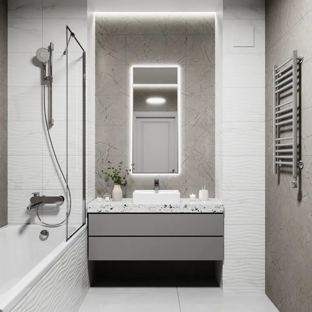 Фото 3 Зеркало со встроенной подсветкой One mirror 11050ссх 50x110 см Фото 3 Зеркало со встроенной подсветкой One mirror 11050ссх 50x110 см