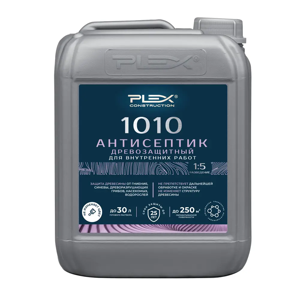 Фото Антисептик для дерева Plex 1010 концентрат для внутренних работ 5л