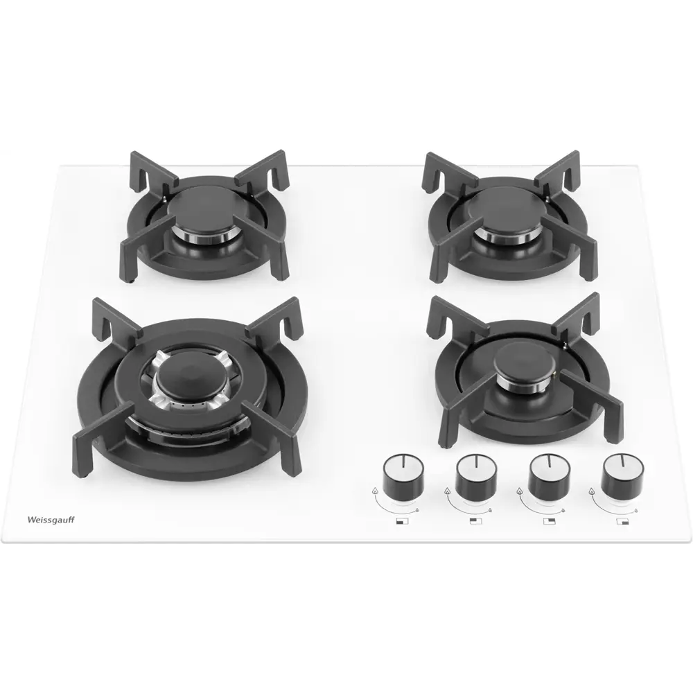 Фото Газовая варочная панель Weissgauff HGG 640 WGV 60 см 4 конфорки цвет белый 683376 Фото Газовая варочная панель Weissgauff HGG 640 WGV 60 см 4 конфорки цвет белый 683376