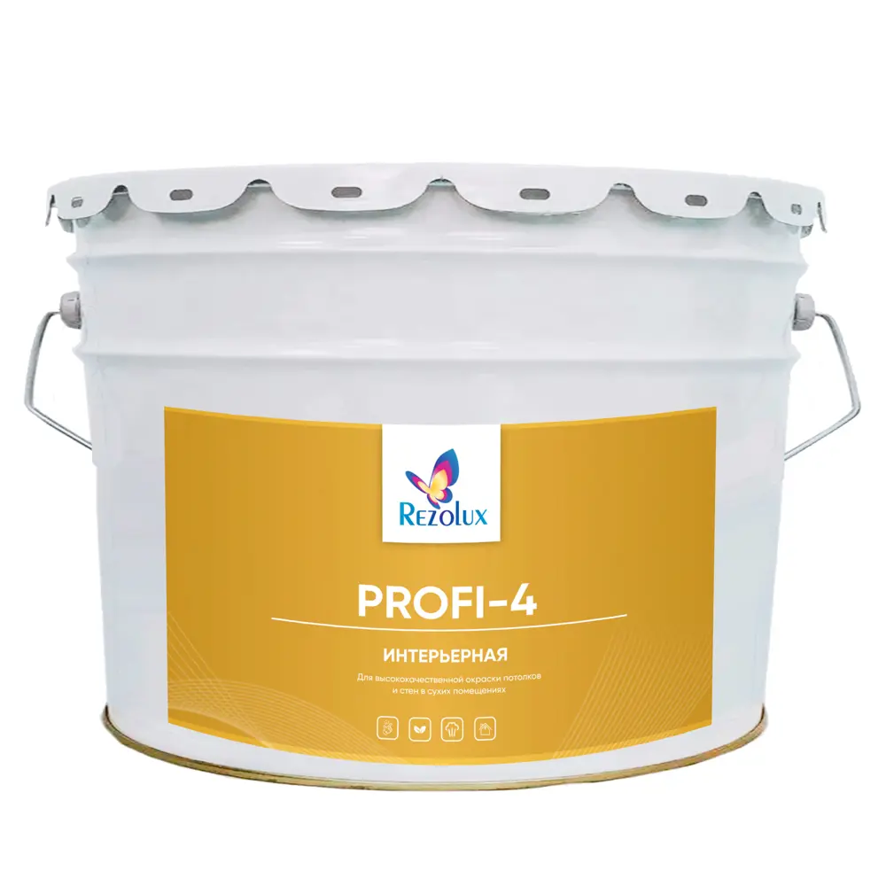 Фото 2 Краска интерьерная Profi-4 Rezolux матовая супербелая 13 кг Фото 2 Краска интерьерная Profi-4 Rezolux матовая супербелая 13 кг
