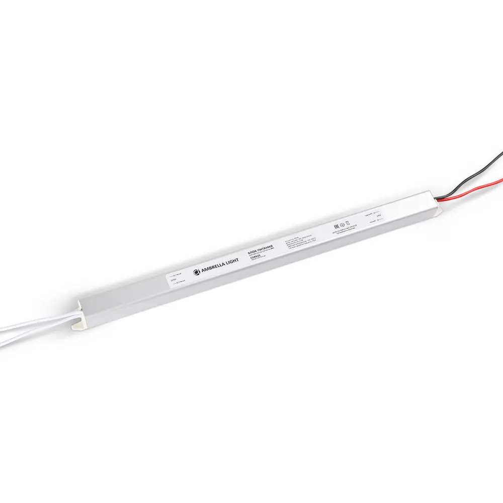 Фото Блок питания ультратонкий для светодиодной ленты Ambrella Light 24 В 60 Вт 2.5A IP20 185-260 В 312x18x18 Фото Блок питания ультратонкий для светодиодной ленты Ambrella Light 24 В 60 Вт 2.5A IP20 185-260 В 312x18x18