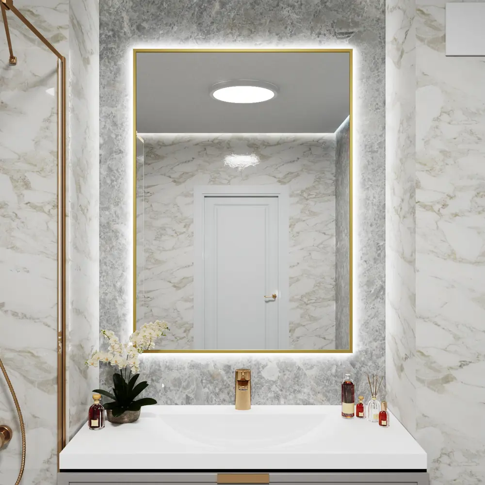 Фото Зеркало со встроенной подсветкой One mirror 12090зсх 90x120 см Фото Зеркало со встроенной подсветкой One mirror 12090зсх 90x120 см