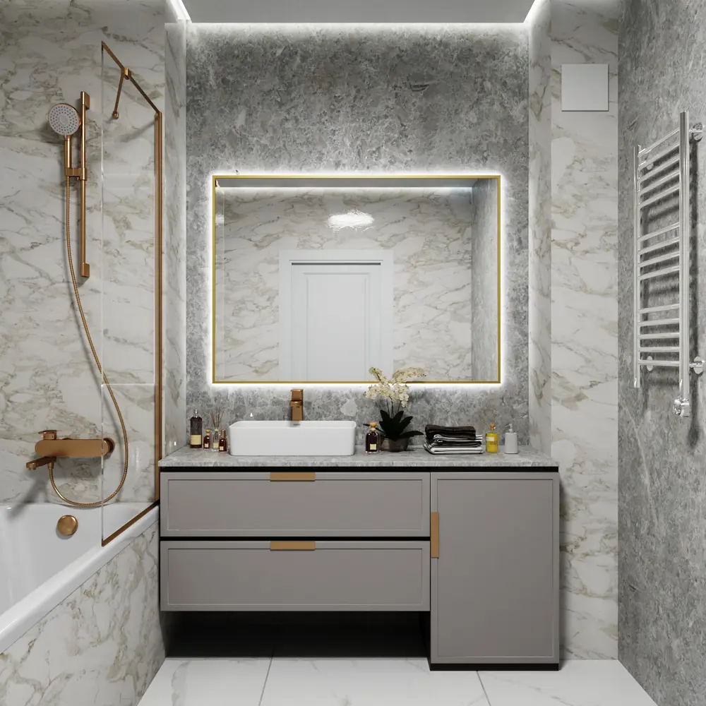 Фото 4 Зеркало со встроенной подсветкой One mirror 12090зсх 90x120 см Фото 4 Зеркало со встроенной подсветкой One mirror 12090зсх 90x120 см