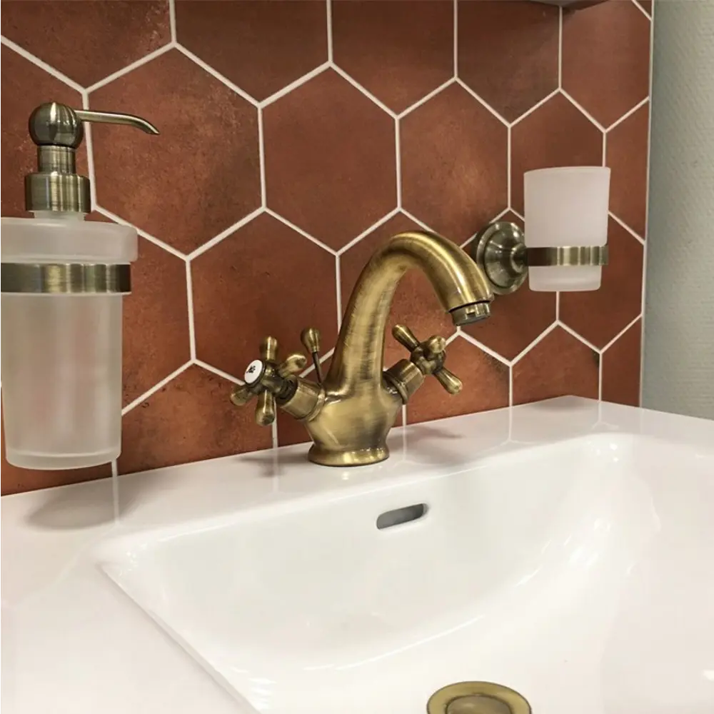 Фото 3 Смеситель для раковины Morava retro MK129.5SM двухвентильный цвет бронза