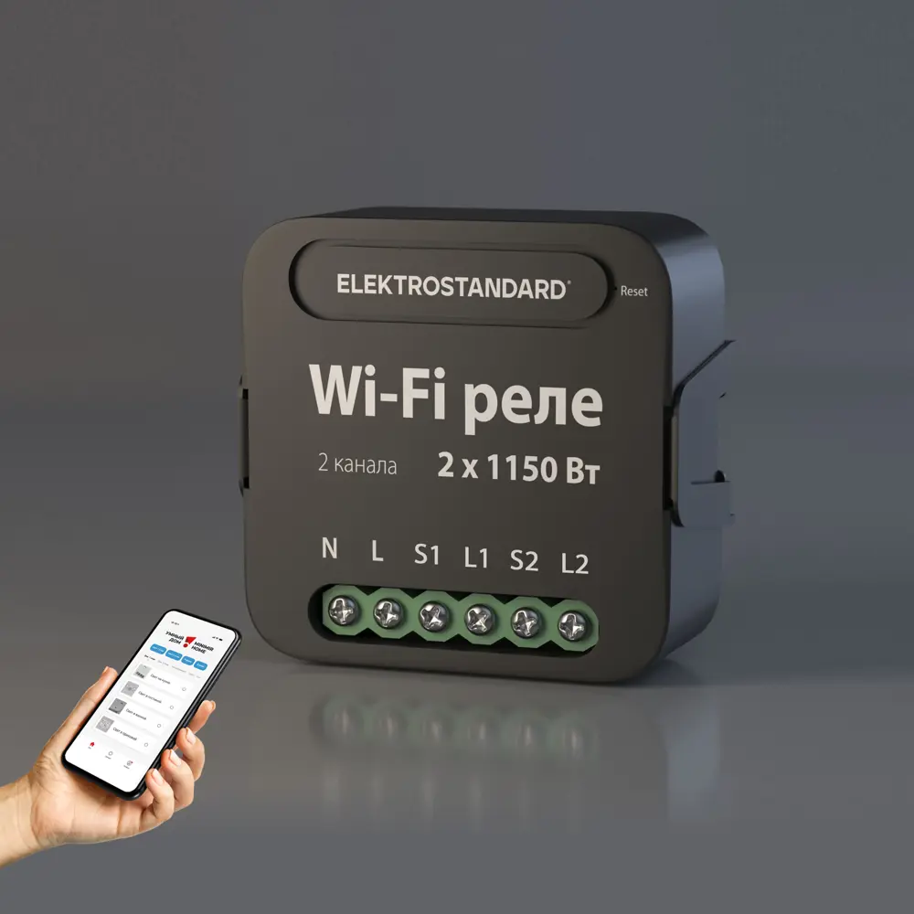 Фото Умное двухканальное реле Elektrostandard 76007/00 цвет черный Фото Умное двухканальное реле Elektrostandard 76007/00 цвет черный