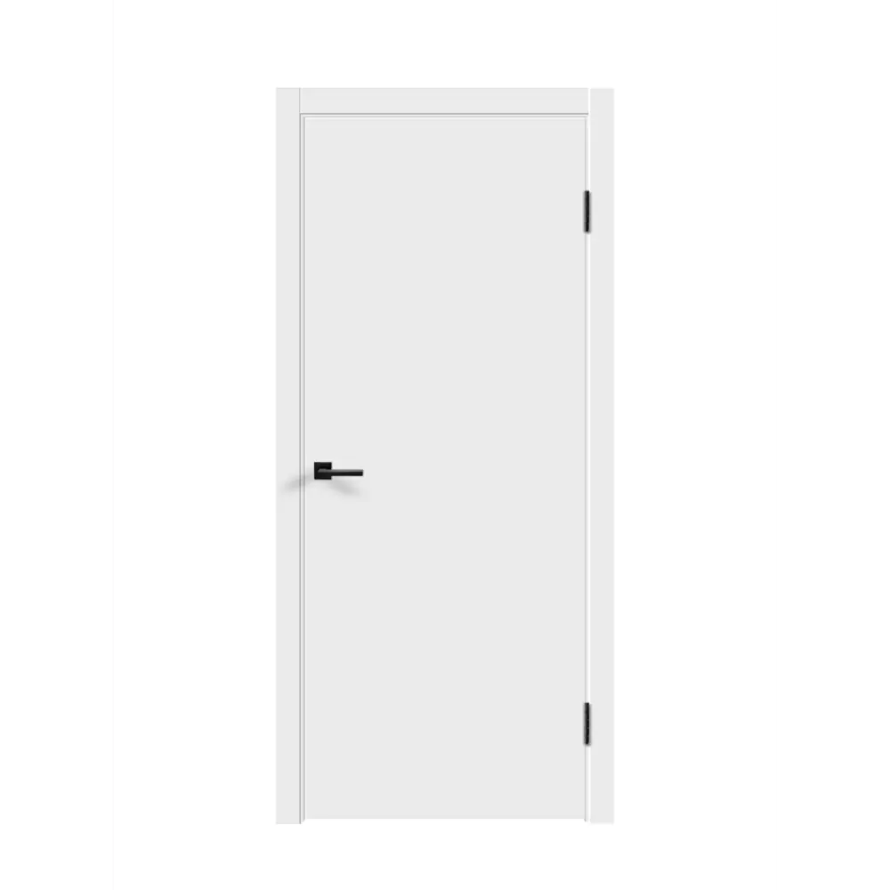 Фото Комплект межкомнатной двери Velldoris Flat глухая 200x80см ПВХ цвет белый с коробом и наличниками