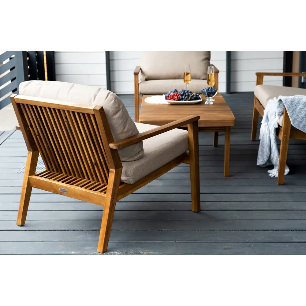 Фото 8 Кресло садовое Joygarden 35103 MONA 76 см x 70 см x 69 см дерево коричневый Фото 8 Кресло садовое Joygarden 35103 MONA 76 см x 70 см x 69 см дерево коричневый