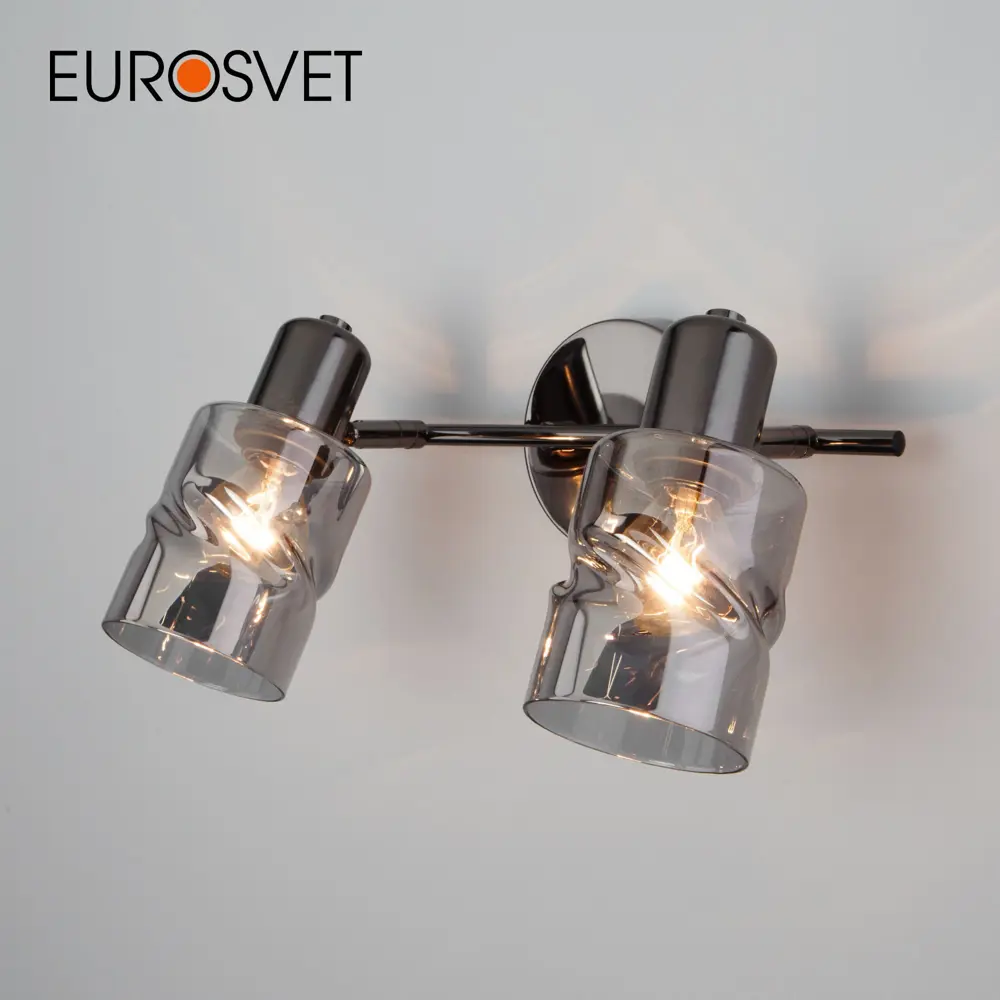 Фото Настенный светильник Eurosvet 20120/2 с выключателем цвет чёрный жемчуг Фото Настенный светильник Eurosvet 20120/2 с выключателем цвет чёрный жемчуг