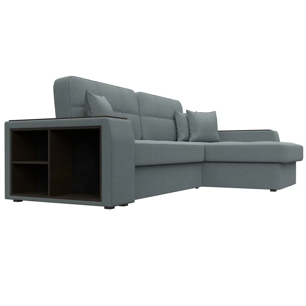 Фото 4 Диван угловой Брюссель правый угол Лига диванов 125968 260x95x175 см рогожка цвет амур 07 серый