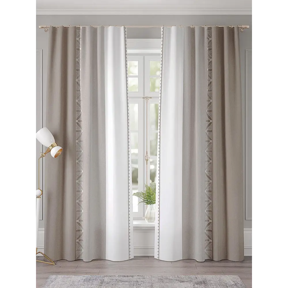 Фото 3 Комплект штор Comfy way Базовая коллекция CW941192250-250 на шторной ленте 250x150 см цвет бежевый Фото 3 Комплект штор Comfy way Базовая коллекция CW941192250-250 на шторной ленте 250x150 см цвет бежевый