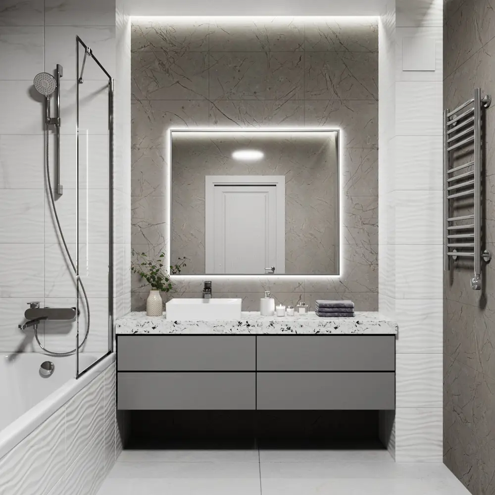 Фото 4 Зеркало со встроенной подсветкой One mirror 10090ссх 90x100 см Фото 4 Зеркало со встроенной подсветкой One mirror 10090ссх 90x100 см