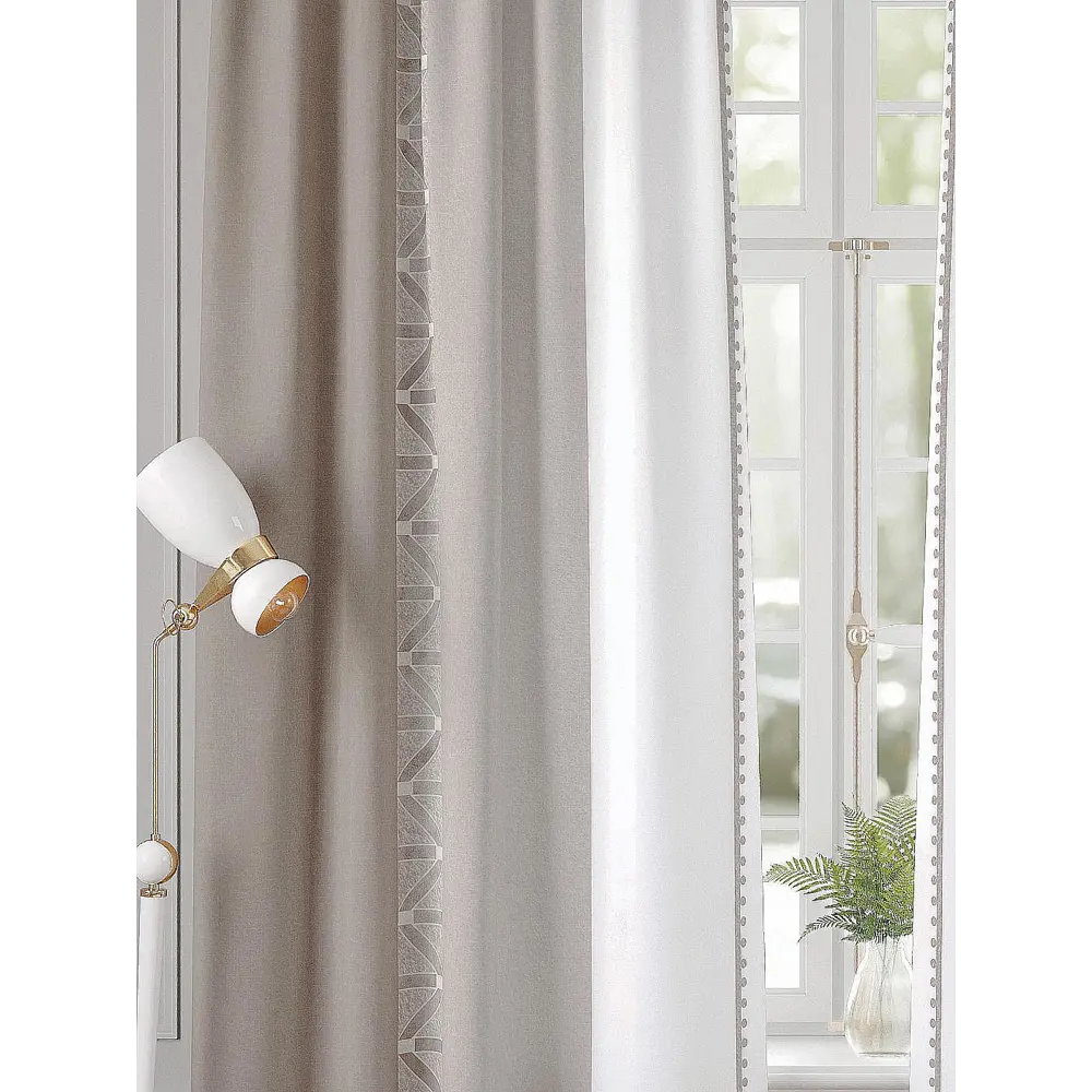 Фото 4 Комплект штор Comfy way Базовая коллекция CW941192240-240 на шторной ленте 240x150 см цвет бежевый Фото 4 Комплект штор Comfy way Базовая коллекция CW941192240-240 на шторной ленте 240x150 см цвет бежевый