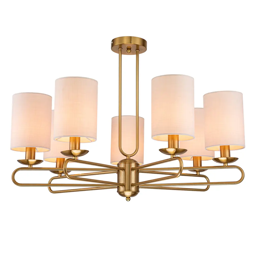 Фото Люстра на штанге Escada Eclipse Esc_10166_7pl_brass 7 ламп 14 м² цвет коричневый Фото Люстра на штанге Escada Eclipse Esc_10166_7pl_brass 7 ламп 14 м² цвет коричневый