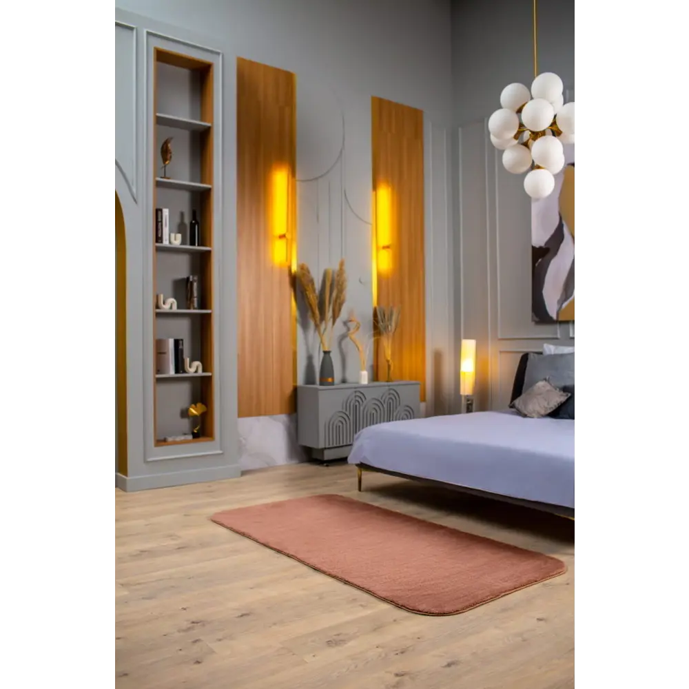 Фото Коврик для ванной комнаты Arya Home 8680943226815 160x120см цвет коричневый Фото Коврик для ванной комнаты Arya Home 8680943226815 160x120см цвет коричневый