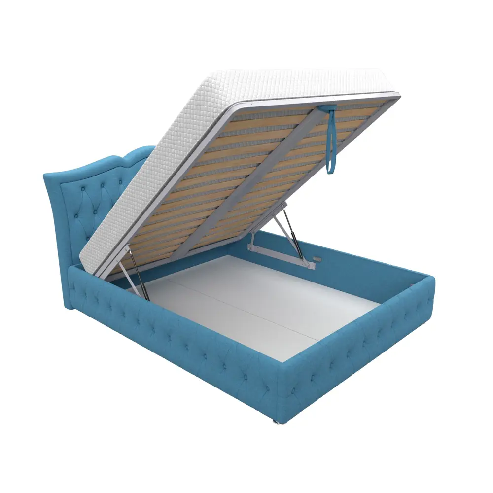 Фото 5 Кровать Герда 160 Лига диванов 123593 187x110x211 см рогожка цвет амур 10 голубой Фото 5 Кровать Герда 160 Лига диванов 123593 187x110x211 см рогожка цвет амур 10 голубой