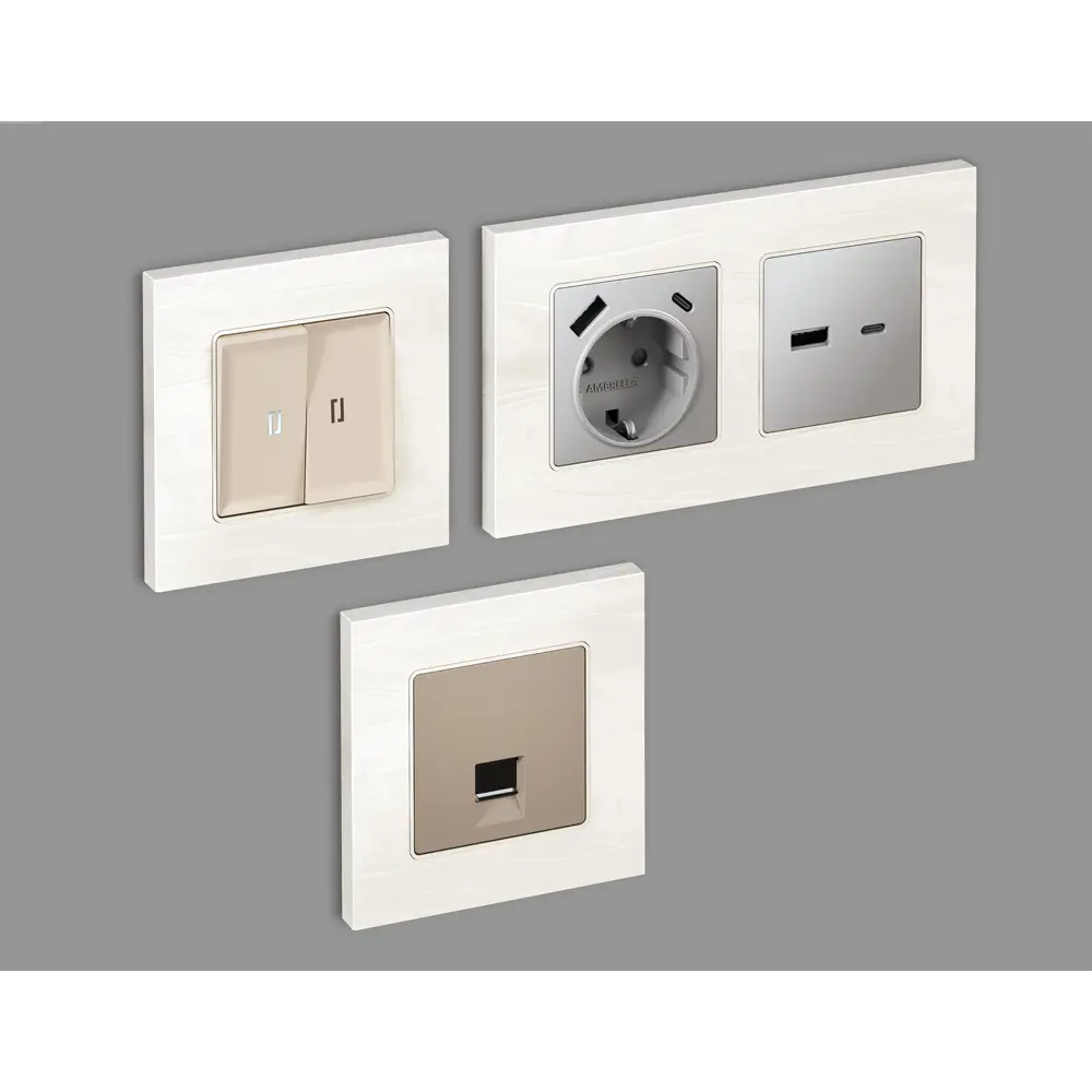 Фото 2 Рамка для розеток и выключателей Ambrella volt Alfa Grand AF930102 2 поста цвет белый мрамор Фото 2 Рамка для розеток и выключателей Ambrella volt Alfa Grand AF930102 2 поста цвет белый мрамор