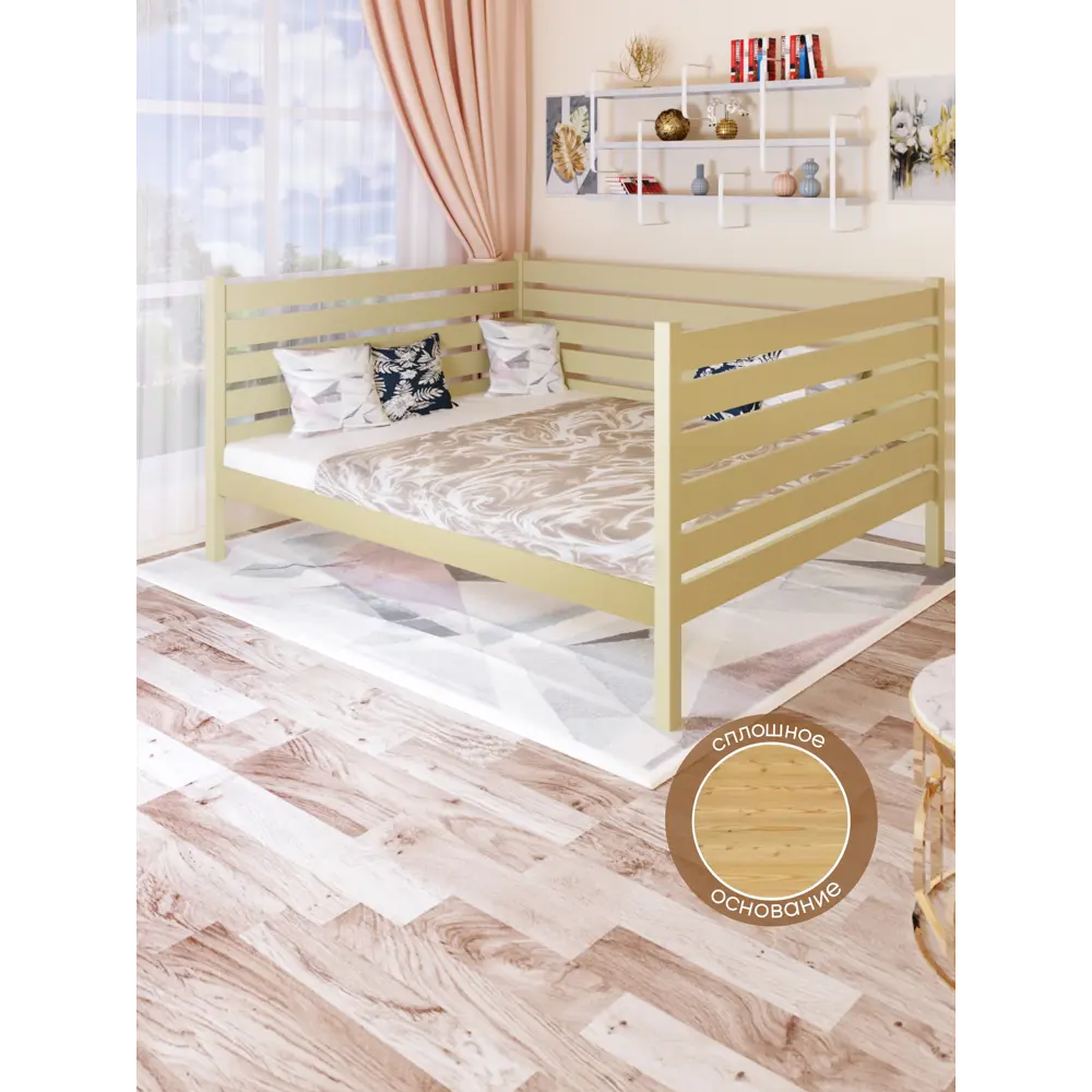 Фото 3 Кровать Solarius Tahta-spin120-200van-full 130 x 101 x 210 см сосна цвет бежевый