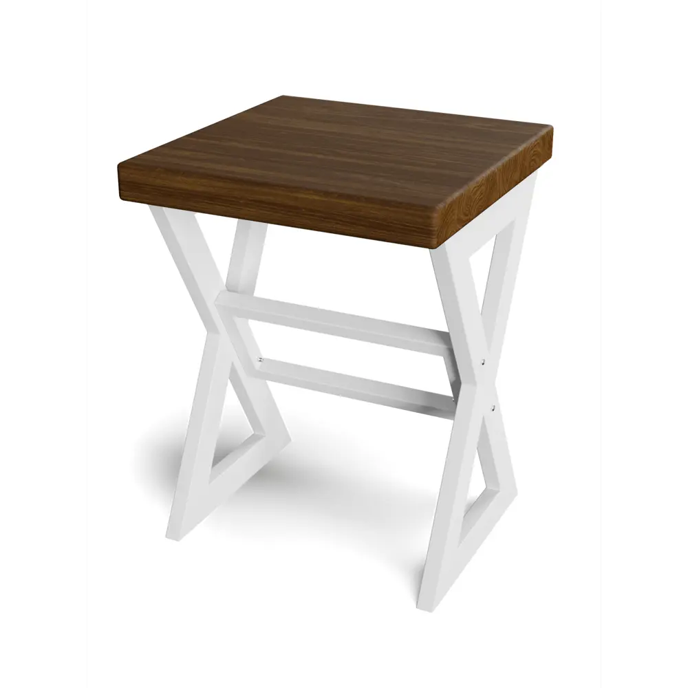 Фото Табурет Табурет Solarius tab-loft-X-temd-white 35x45.5x35 см ножки металл белый сиденье сосна цвет коричневый 1 Фото Табурет Табурет Solarius tab-loft-X-temd-white 35x45.5x35 см ножки металл белый сиденье сосна цвет коричневый 1