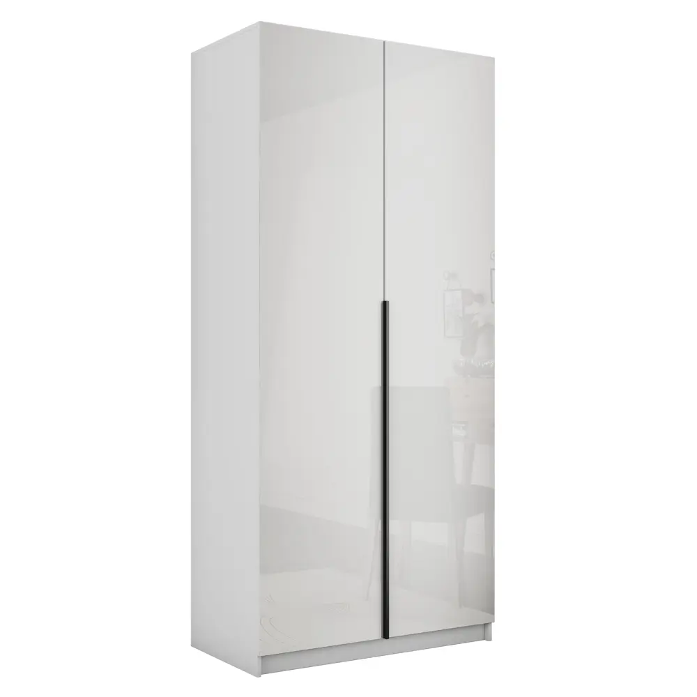 Фото 2 Шкаф Локер Распашной с белым стеклом полками и модулем 101x52.5x220 см Мебельная компания Е1 Белый снег Фото 2 Шкаф Локер Распашной с белым стеклом полками и модулем 101x52.5x220 см Мебельная компания Е1 Белый снег