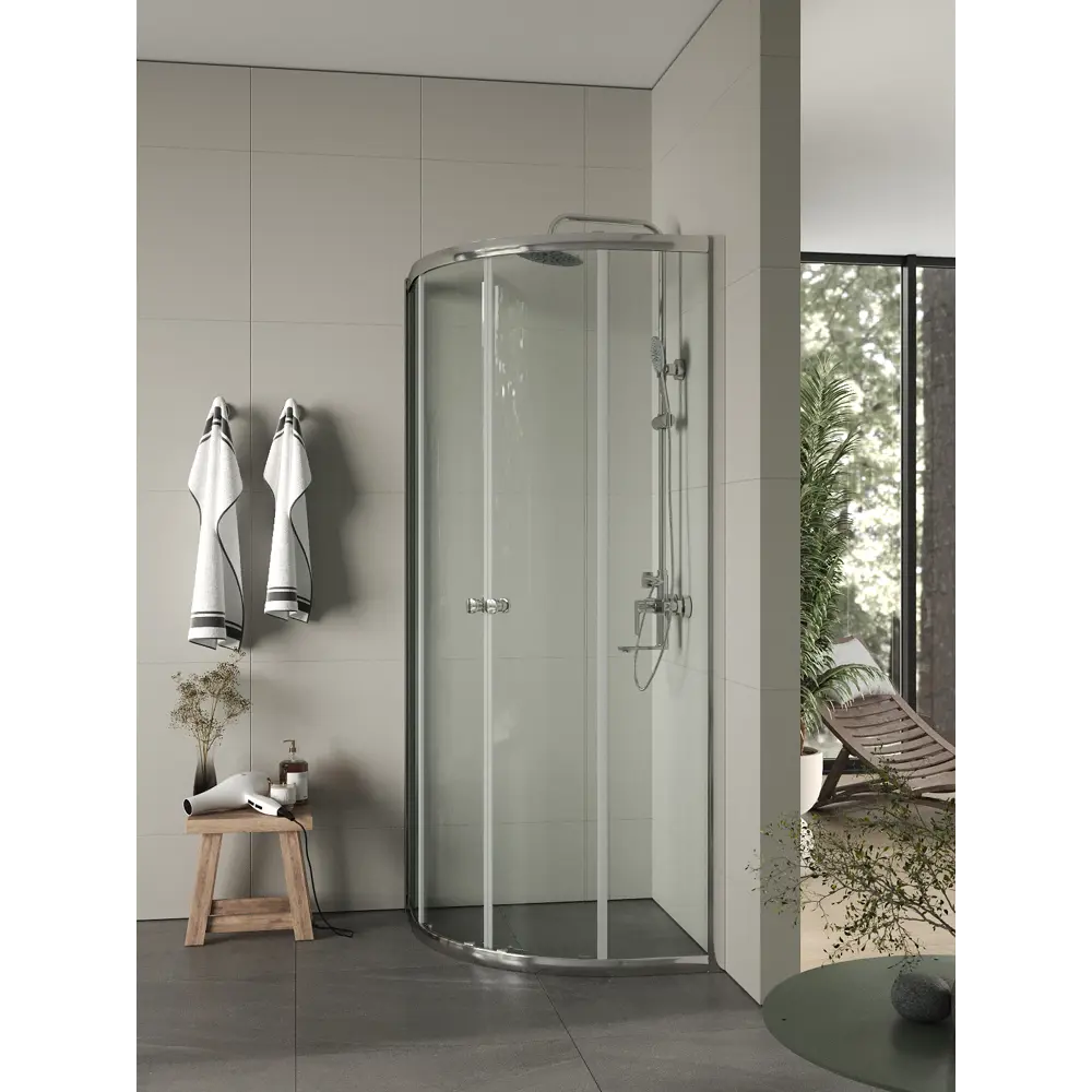 Фото 3 Душевой уголок Topline SC180T-G 1/4 круга 78x78см хромированный профиль эффект стекла прозрачный Фото 3 Душевой уголок Topline SC180T-G 1/4 круга 78x78см хромированный профиль эффект стекла прозрачный