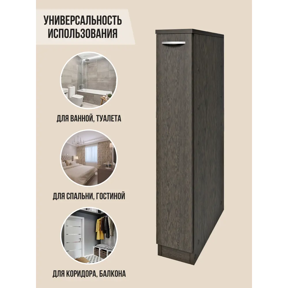 Фото 5 Тумба прикроватная Rick wood узкая 15.2x88.3x43 см ЛДСП цвет венге Фото 5 Тумба прикроватная Rick wood узкая 15.2x88.3x43 см ЛДСП цвет венге