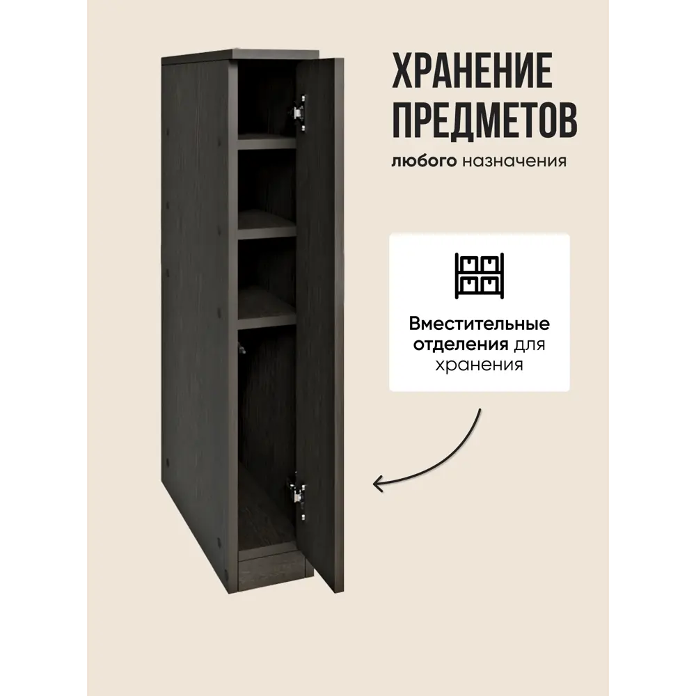 Фото 7 Тумба прикроватная Rick wood узкая 15.2x88.3x43 см ЛДСП цвет венге Фото 7 Тумба прикроватная Rick wood узкая 15.2x88.3x43 см ЛДСП цвет венге