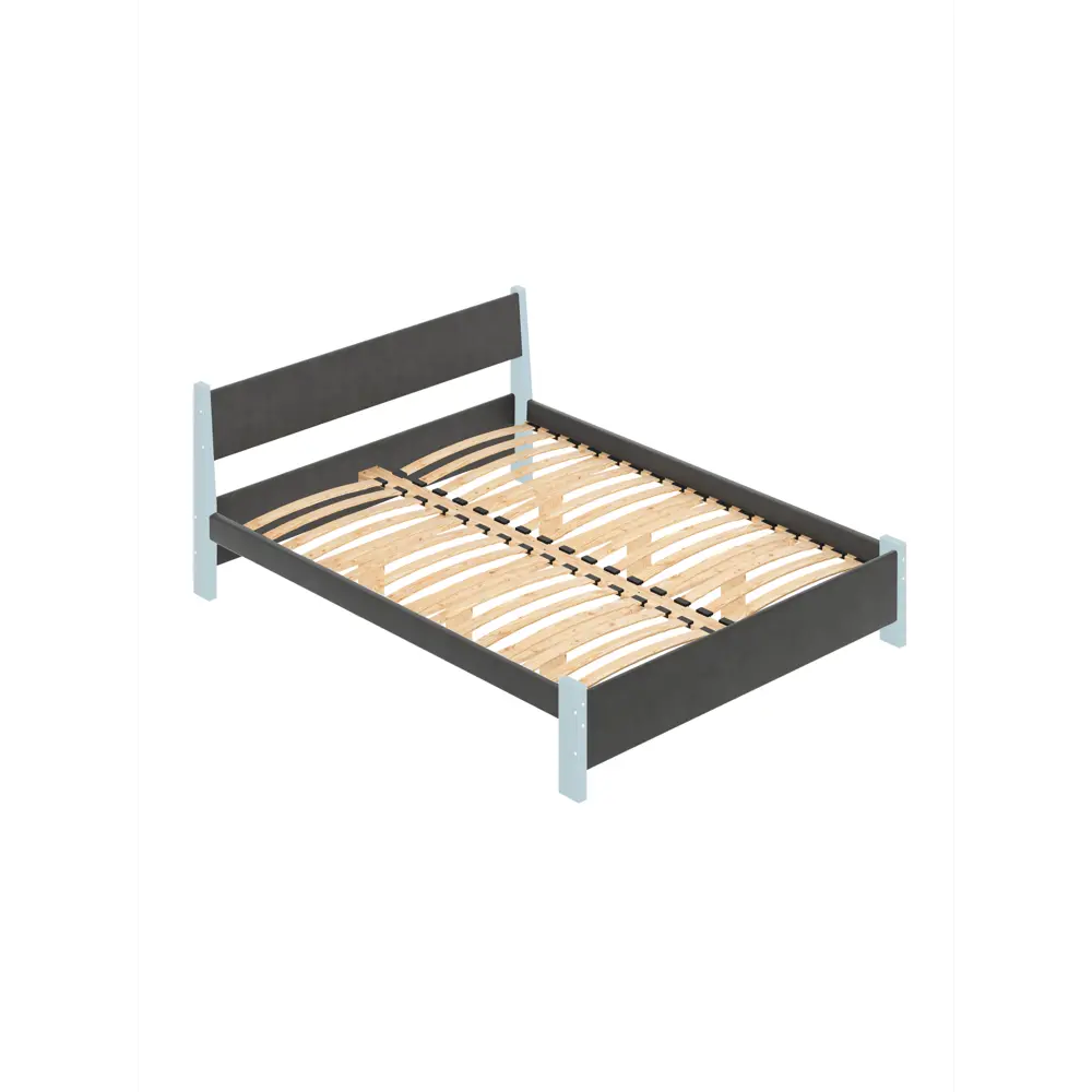 Фото Кровать Solarius Мишка орто основание 130x80x210см дерево цвет темно-серый/голубой Фото Кровать Solarius Мишка орто основание 130x80x210см дерево цвет темно-серый/голубой