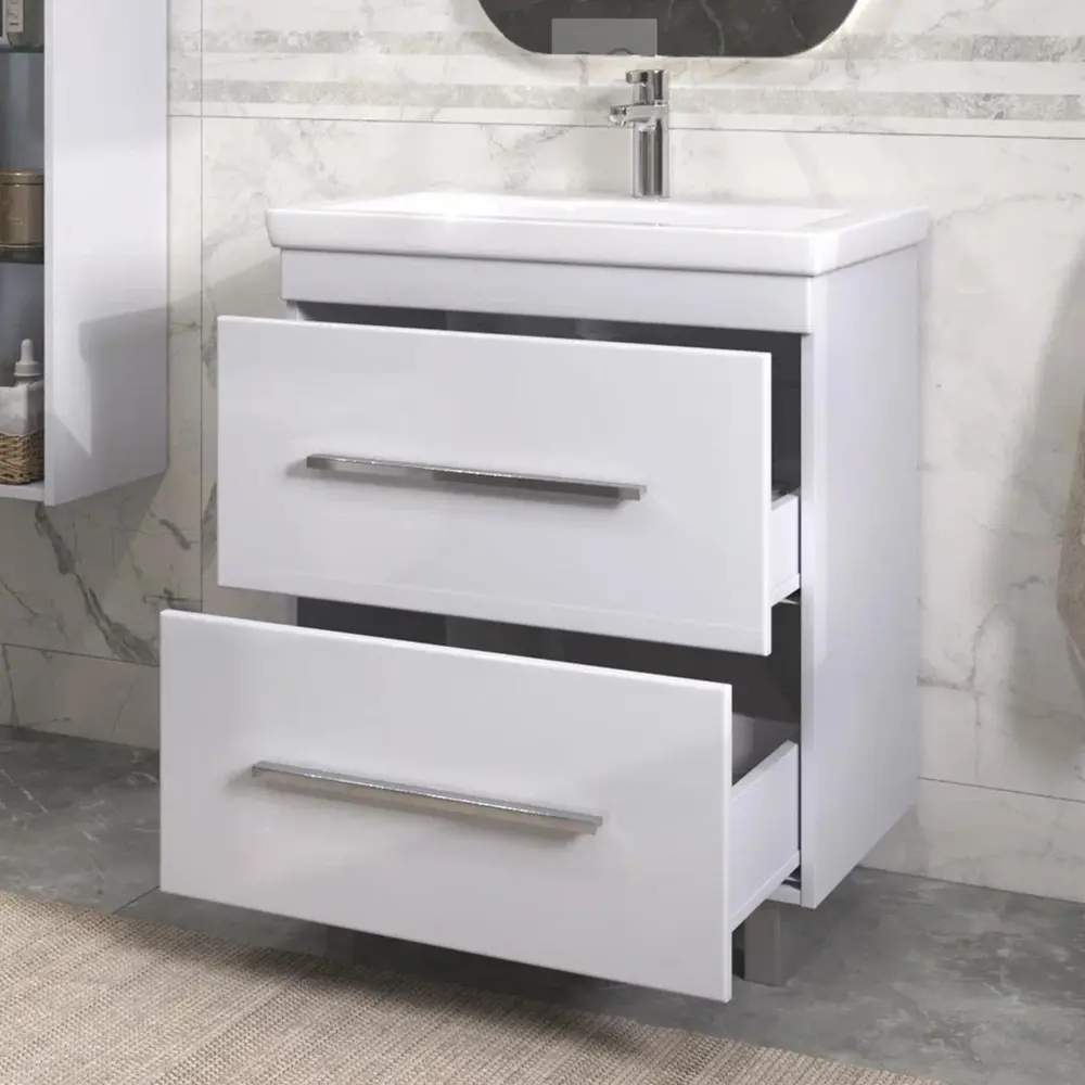 Фото 4 Тумба с раковиной напольная Vigo Land 020 70 см цвет белый Фото 4 Тумба с раковиной напольная Vigo Land 020 70 см цвет белый