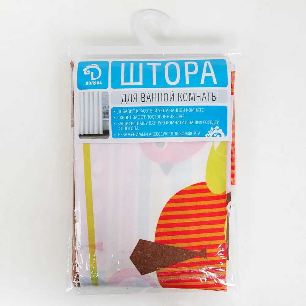 Фото 3 Шторка для ванной комнаты Доляна 1740224 180x180см цвет бесцветный прозрачный