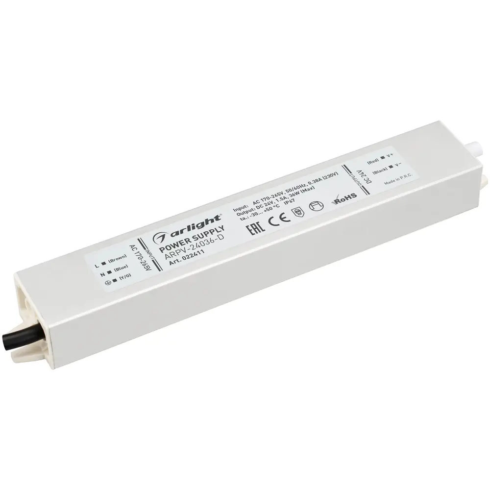 Фото 2 Блок питания Arlight 022411 24 В 36 Вт IP67 Фото 2 Блок питания Arlight 022411 24 В 36 Вт IP67