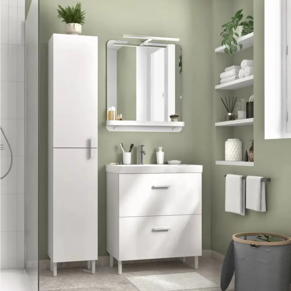 Фото 4 Тумба под раковину SANFLOR EASY С21403 70 напольная с 2-мя ящиками Белый матовый Фото 4 Тумба под раковину SANFLOR EASY С21403 70 напольная с 2-мя ящиками Белый матовый