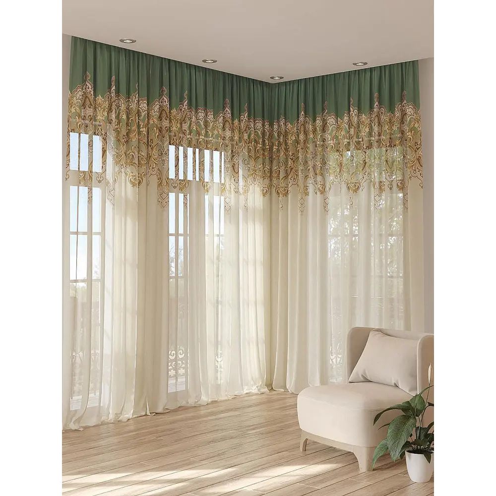 Фото 2 Тюль Comfy way Базовая коллекция CW974249240-240 на шторной ленте 240x150 см цвет бежевый