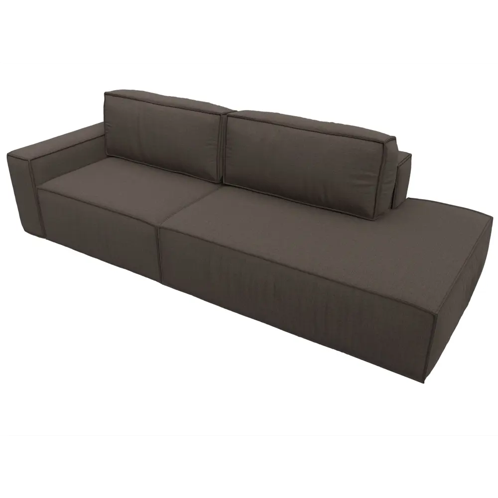 Фото 6 Диван прямой Прага Модерн подлокотник слева Лига диванов 124366L 280x90x118 см рогожка цвет амур 05 коричневый Фото 6 Диван прямой Прага Модерн подлокотник слева Лига диванов 124366L 280x90x118 см рогожка цвет амур 05 коричневый