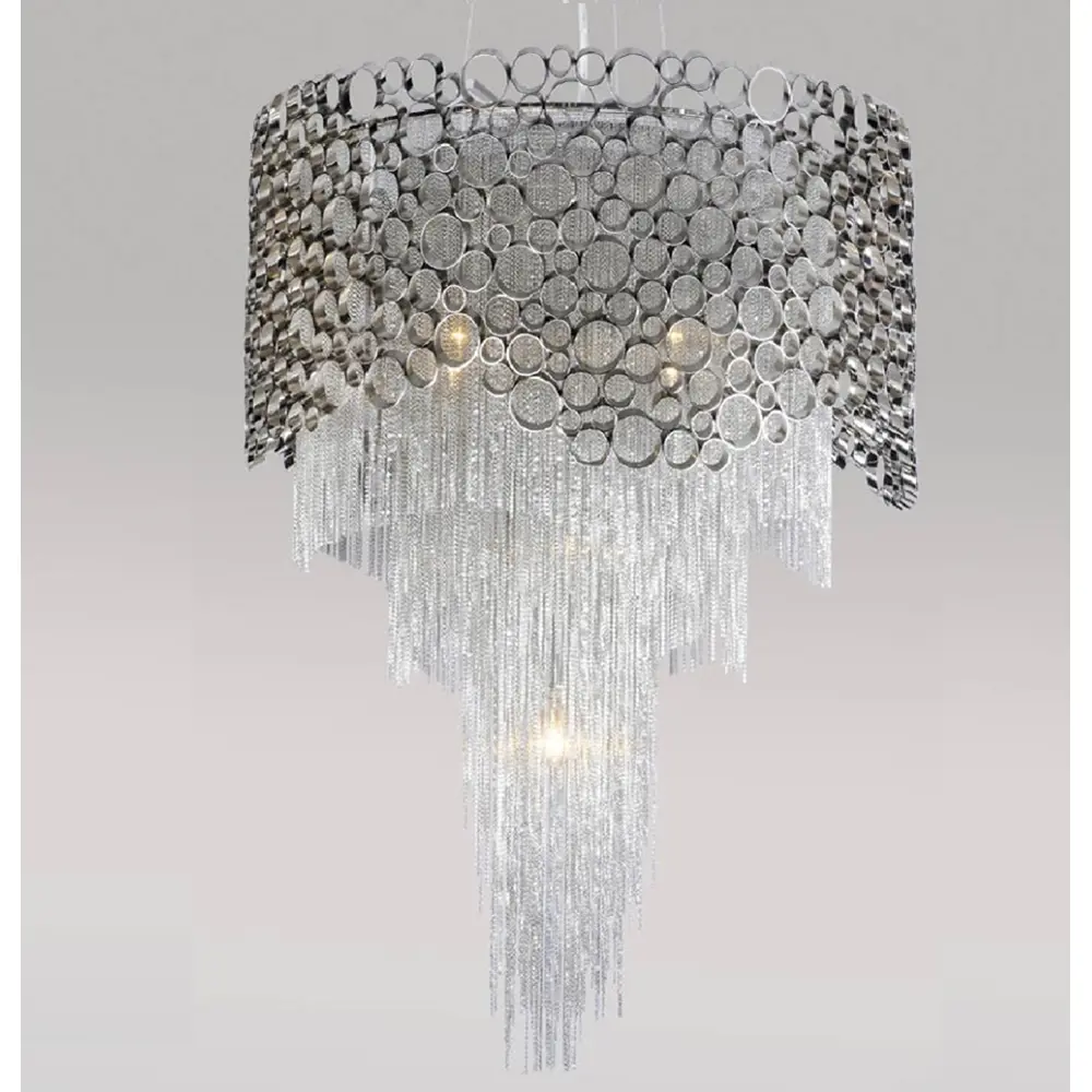 Фото Люстра подвесная Crystal Lux 308_1960 8 ламп 16 м² цвет никель Фото Люстра подвесная Crystal Lux 308_1960 8 ламп 16 м² цвет никель