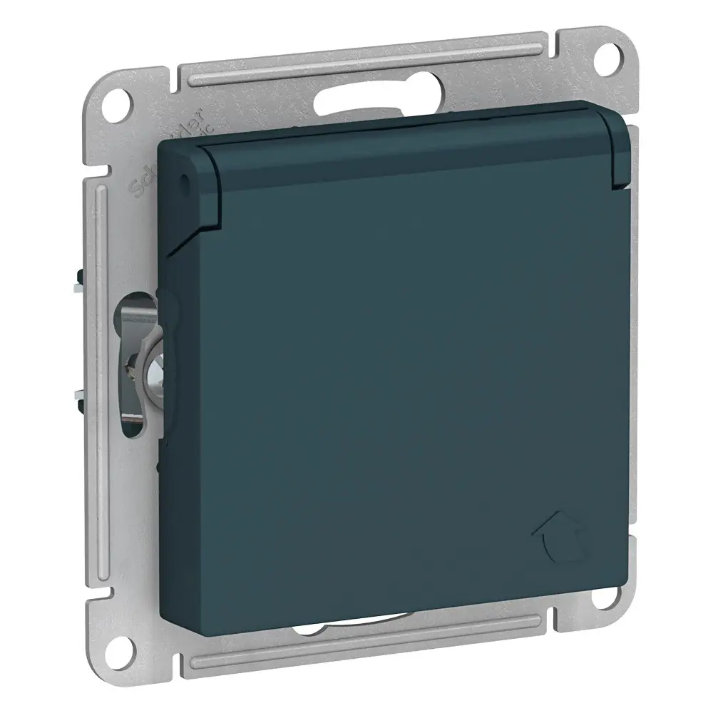 Фото Розетка встраиваемая Systeme electric Серия отсутствует ATN000846 с заземлением цвет зеленый