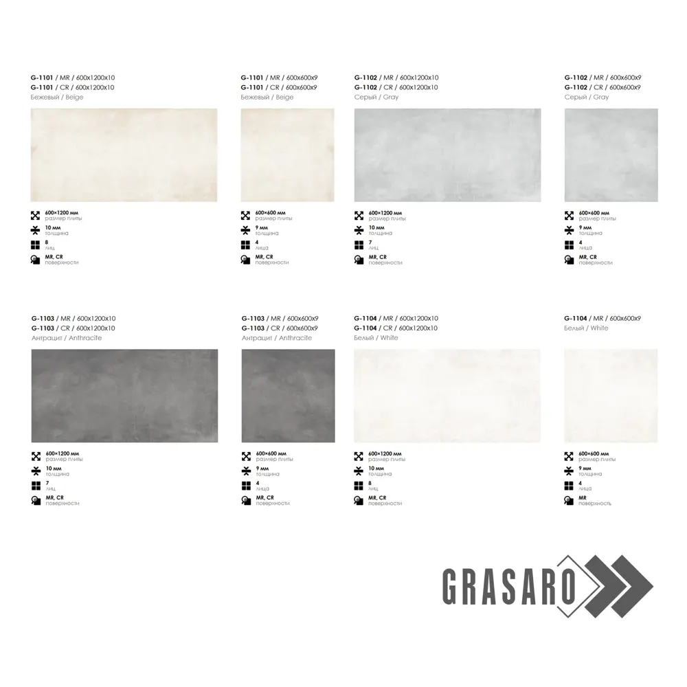 Фото 7 Керамогранит Grasaro Beton G-1101/MR/600x600 60x60см цвет бежевый Фото 7 Керамогранит Grasaro Beton G-1101/MR/600x600 60x60см цвет бежевый