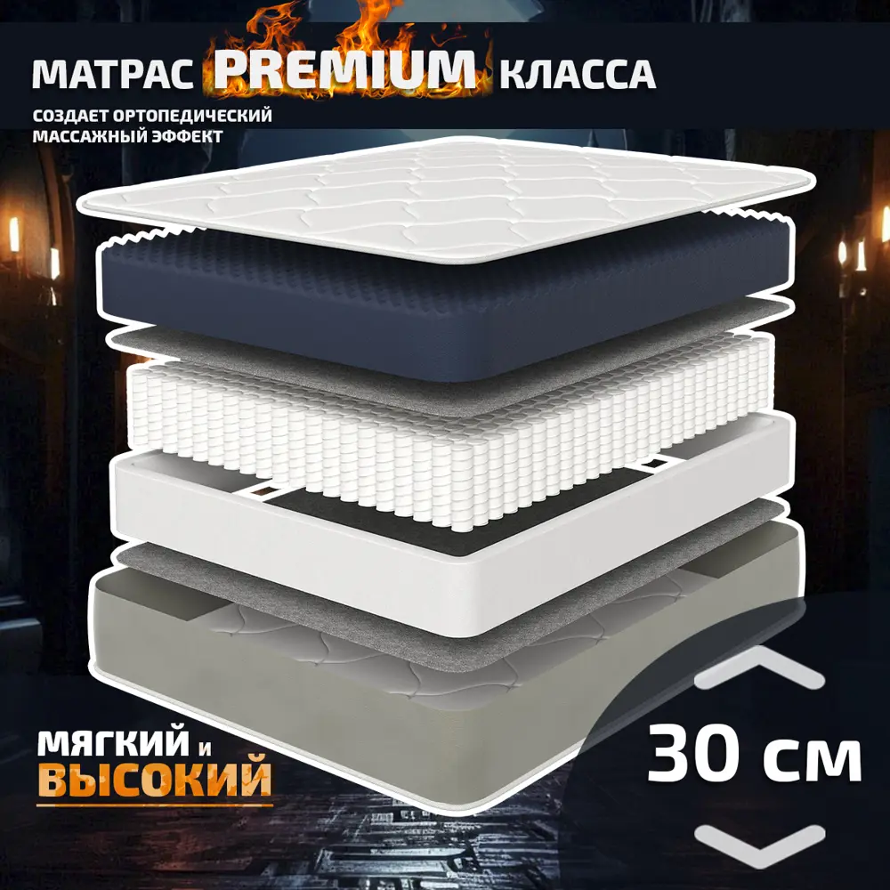 Фото Матрас Piterson Superzon 80x190x30 см независимый пружинный блок 1-спальный Фото Матрас Piterson Superzon 80x190x30 см независимый пружинный блок 1-спальный